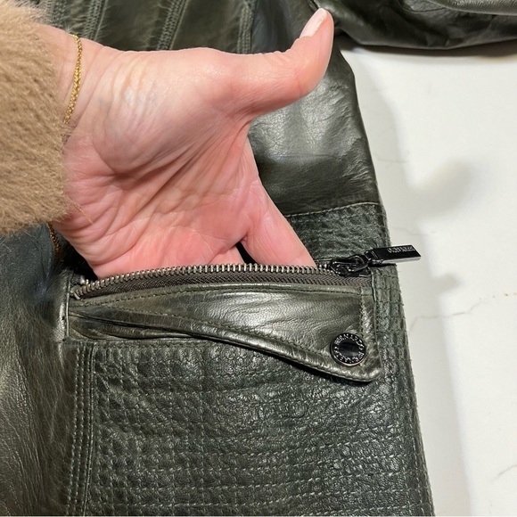 Bernardo Forest Green Leather Jacket - Picture 11 of 14